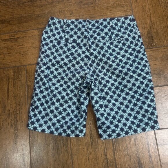Talbots Blue and Turquoise Geometric Print Bermuda Shorts Size 4 Petite - Picture 4 of 7